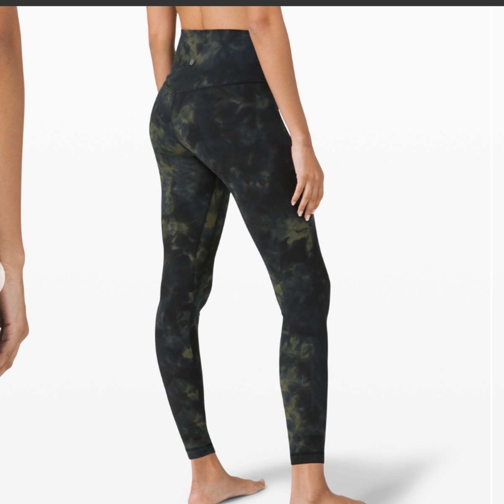 lululemon athletica Black and Green Leggings